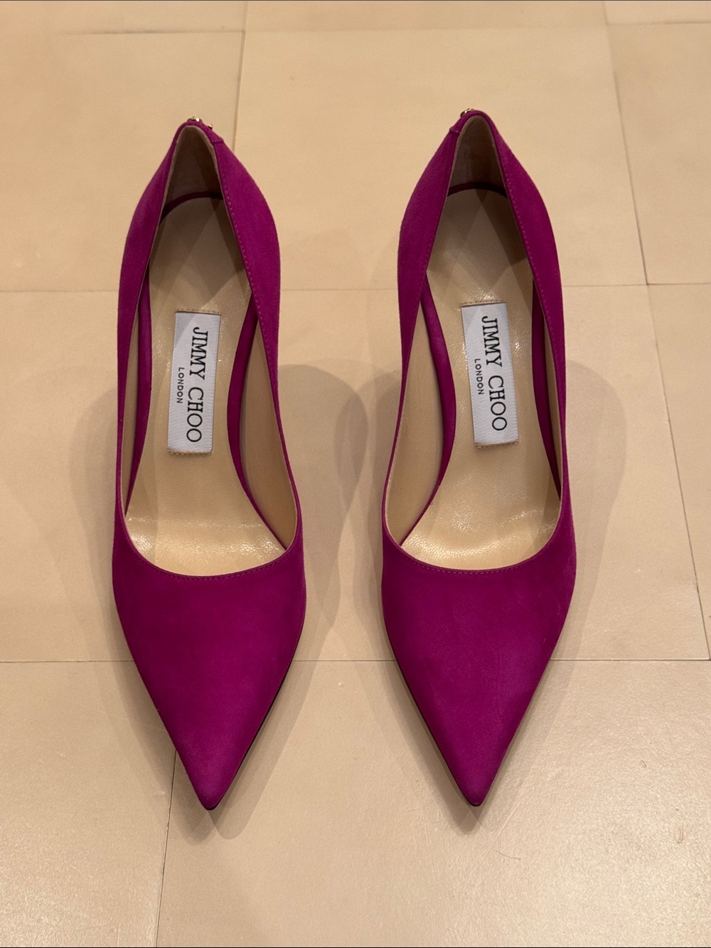 Jimmy Choo Magenta Pointed-Toe Pumps